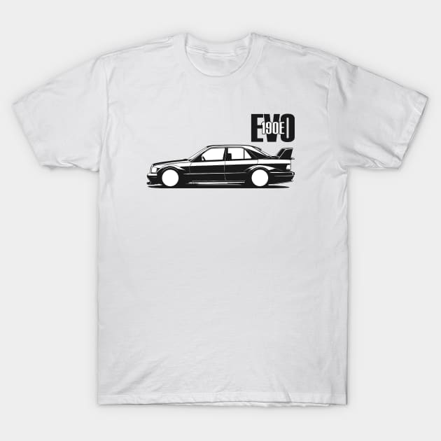 190E EVO Black White T-Shirt by masjestudio